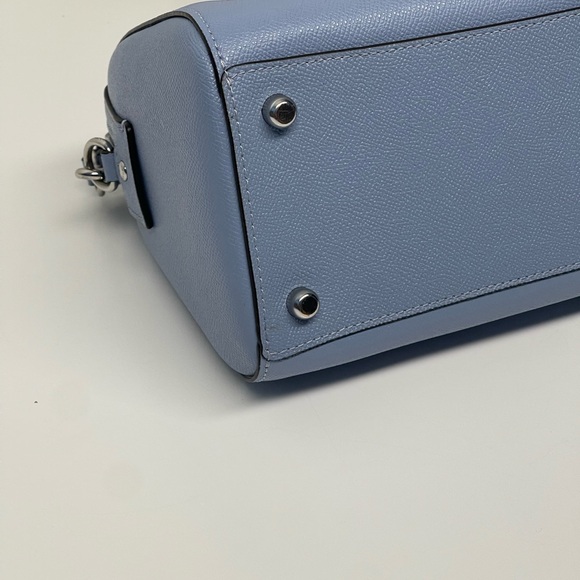 Coach Rowan Satchel Crossbody Leather Bag 79946 Light Blue Shade Purse - Picture 10 of 16